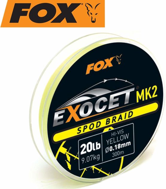 Fox EXOCET MK2 Spod braid 20lb hi-vis yellow 0.18mm 300meters
