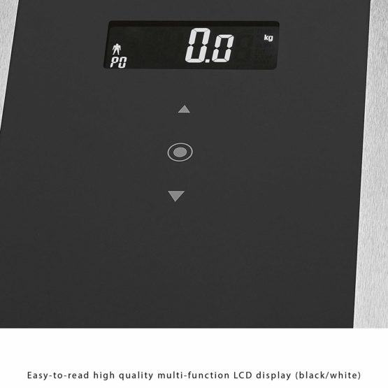 ProfiCare PC-PW 3007 FA 8-in-1 Electronic Glass Personal Scales with Stainless Steel Inlay, Multifunctional LCD Display, Sensor Touch Operation - Image 2