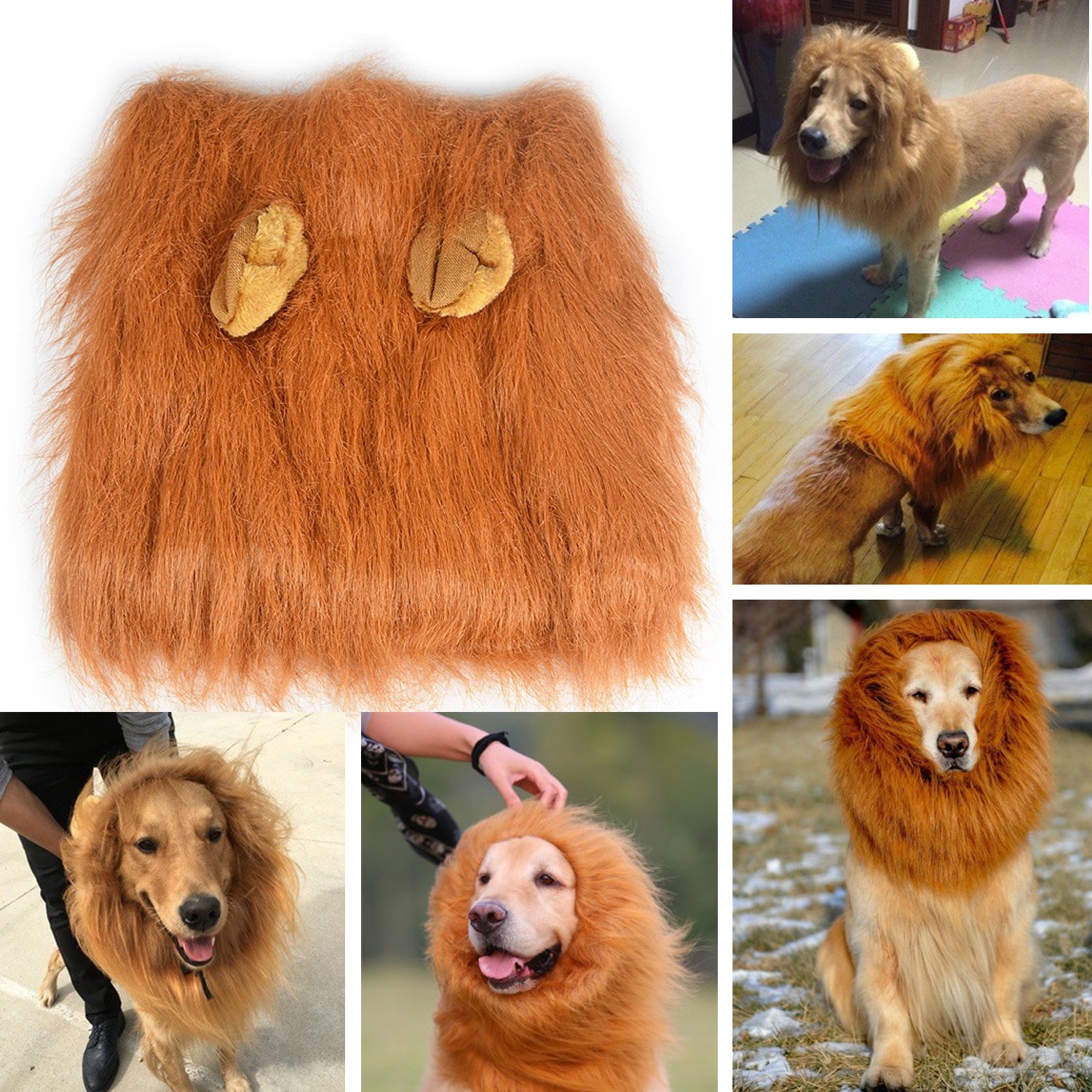 Etpark Lion Mane for Dog, Dog Costume Lion Wig for Dog Fancy Lion Hair Dog  Clothes Dress - BigaMart