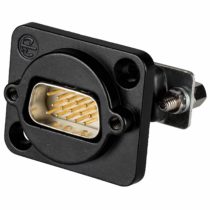 Neutrik 15 pole D-SUB feedthrough, male to female, black D-shape housing