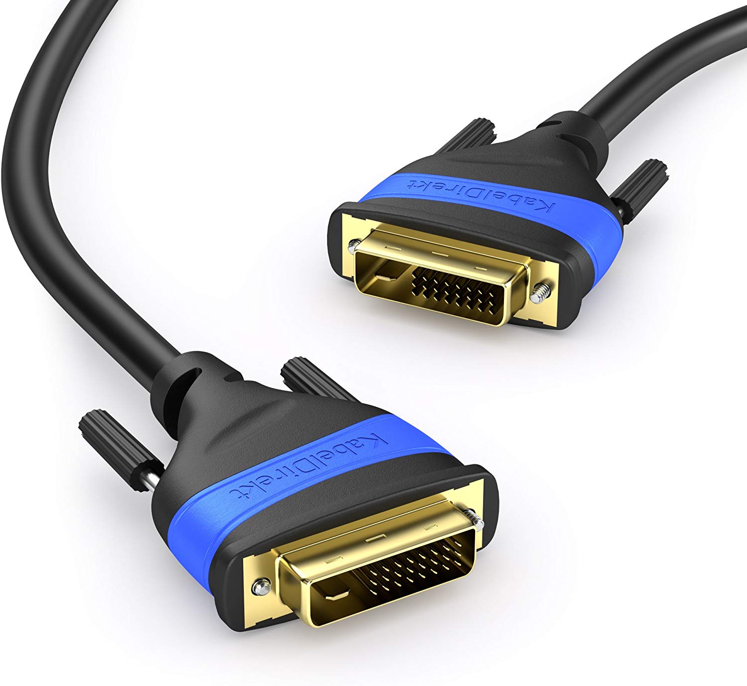 Dual Link DVI cable, with ferrite core for interference-free signal transmission, 0.5m (digital DVI-D/24+1 monitor cable - Image 2