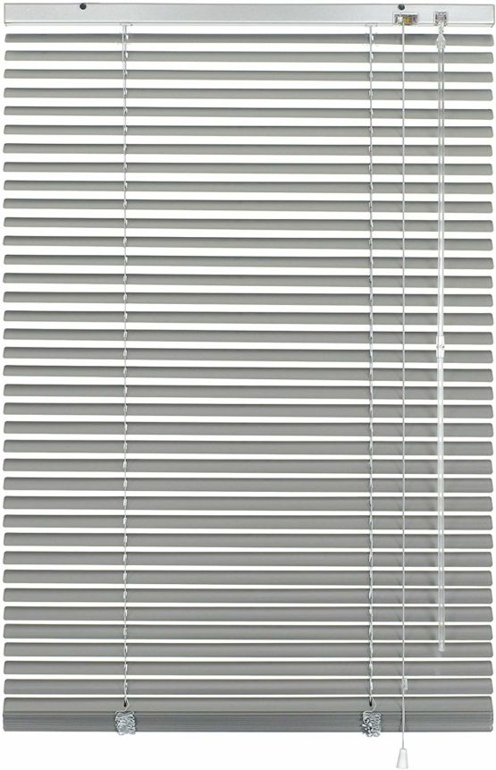 GARDINIA Aluminium Venetian Blinds, Visibility, Light and Glare Protection, Wall and Ceiling Mounting, Mounting Kit Included, Aluminium Venetian Blinds, Silver, 80 x 175 cm (WxH)