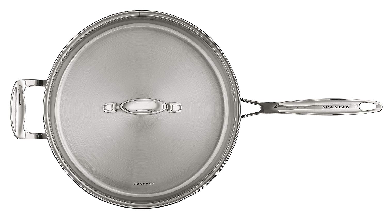 SCANPAN Impact 28 cm Saute Pan with Lid, Silver, 11" - Image 3