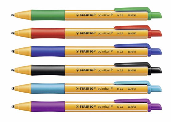Ballpoint -STABILO pointball Display of 32 in 6 Assorted Colours - Image 2