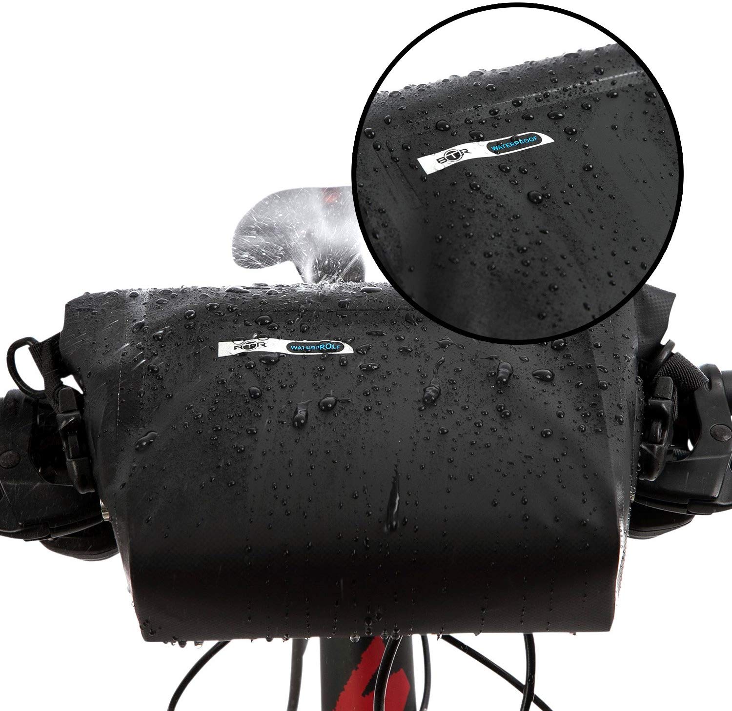BTR All Weather Waterproof Handlebar Dry Bike Bag with Detachable Strap