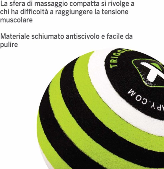 TRIGGERPOINT Trigger Point Performance Unisex's MB1, Deep Tissue Massage Ball for Back, Green, White and Black, 2.6''/5cm - Image 3