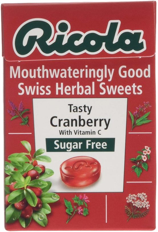 Ricola Cranberry Sugar Free Swiss Herb Drops 45 g (Pack of 10)