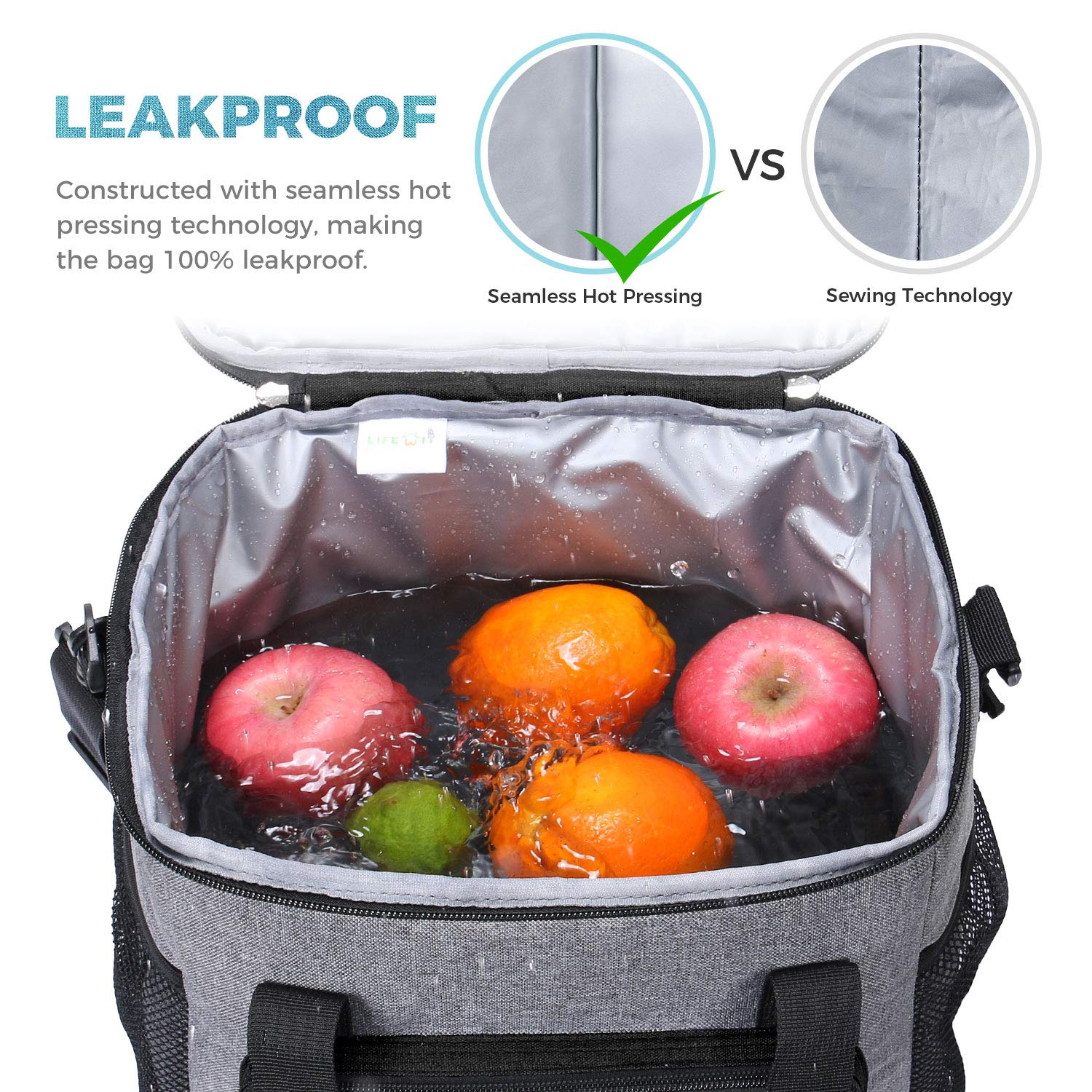 Lifewit Insulated Cooler Bag Lunch Box Shopping Bag, 17L (24Can) Soft