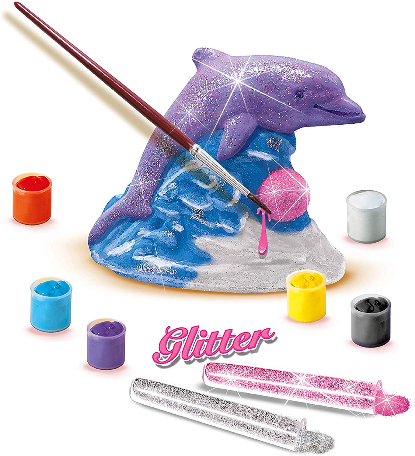 SES Creative 1286 Casting & Painting-Glitter Dolphin, Diverse Colours - Image 2