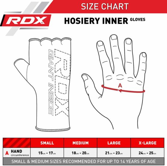RDX Boxing Hand Wraps Inner Gloves for Punching - Half Finger Elasticated Bandages under Mitts Fist Protection - Great for MMA, Muay Thai, Kickboxing, Martial Arts Training & Combat Sports - Image 3