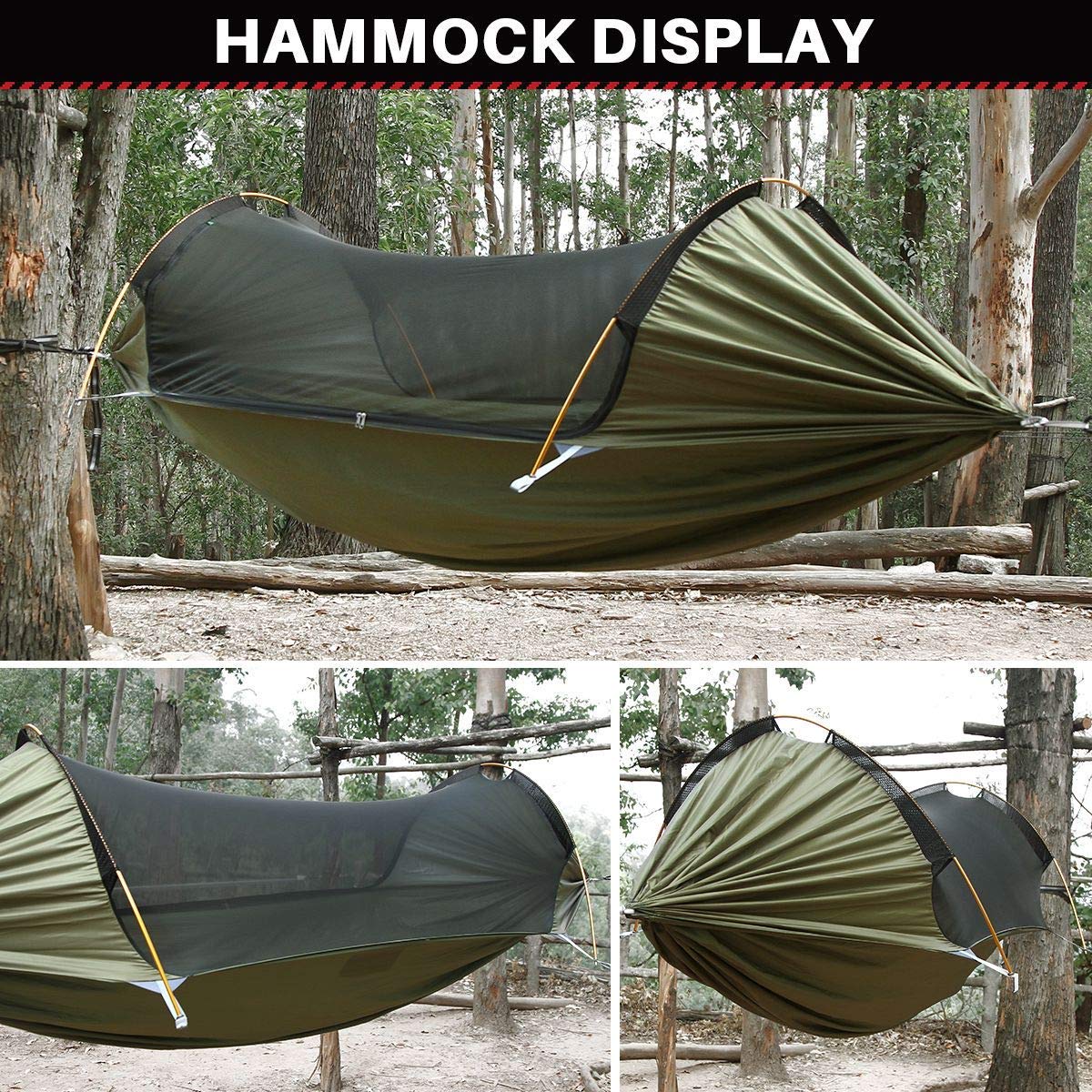 ETROL Camping Hammock, Double Hammock with Mosquito Net500LB Load