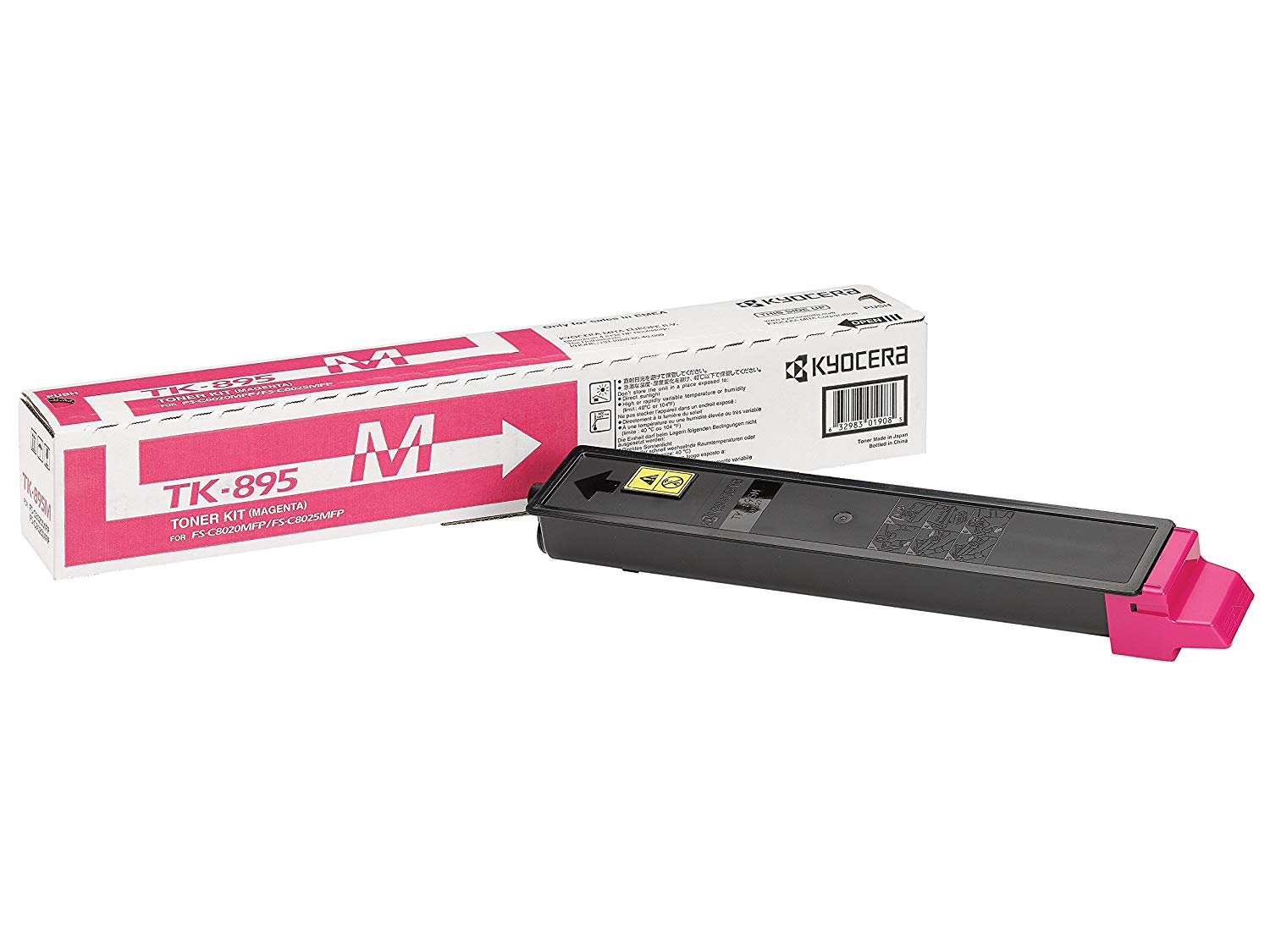 Kyocera TK-895M Toner Magenta, 6,000 Pages, Original Premium Printer Cartridge 1T02K0BNL0 for ECOSYS FS-C8020MFP, FS-C8025MFP