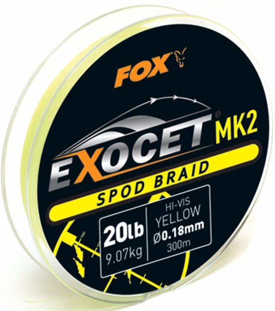 Fox EXOCET MK2 Spod braid 20lb hi-vis yellow 0.18mm 300meters - Image 2