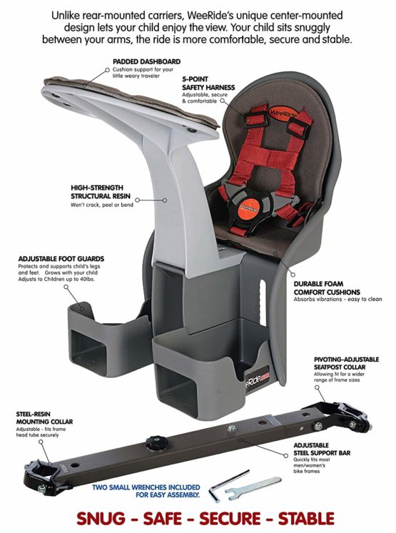 WeeRide Classic Safe Front Mounted Children's Bike Seat, Ages 1-4 - Image 3