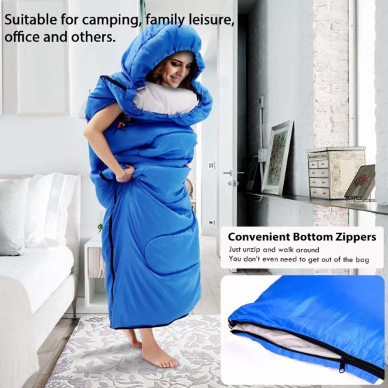 Sportneer Sleeping Bag, Portable Lightweight 3-4 Season Sleeping Bags with Zippered Holes for Arms and Feet, Camping, Hiking, Traveling, 20 Degree - Image 3