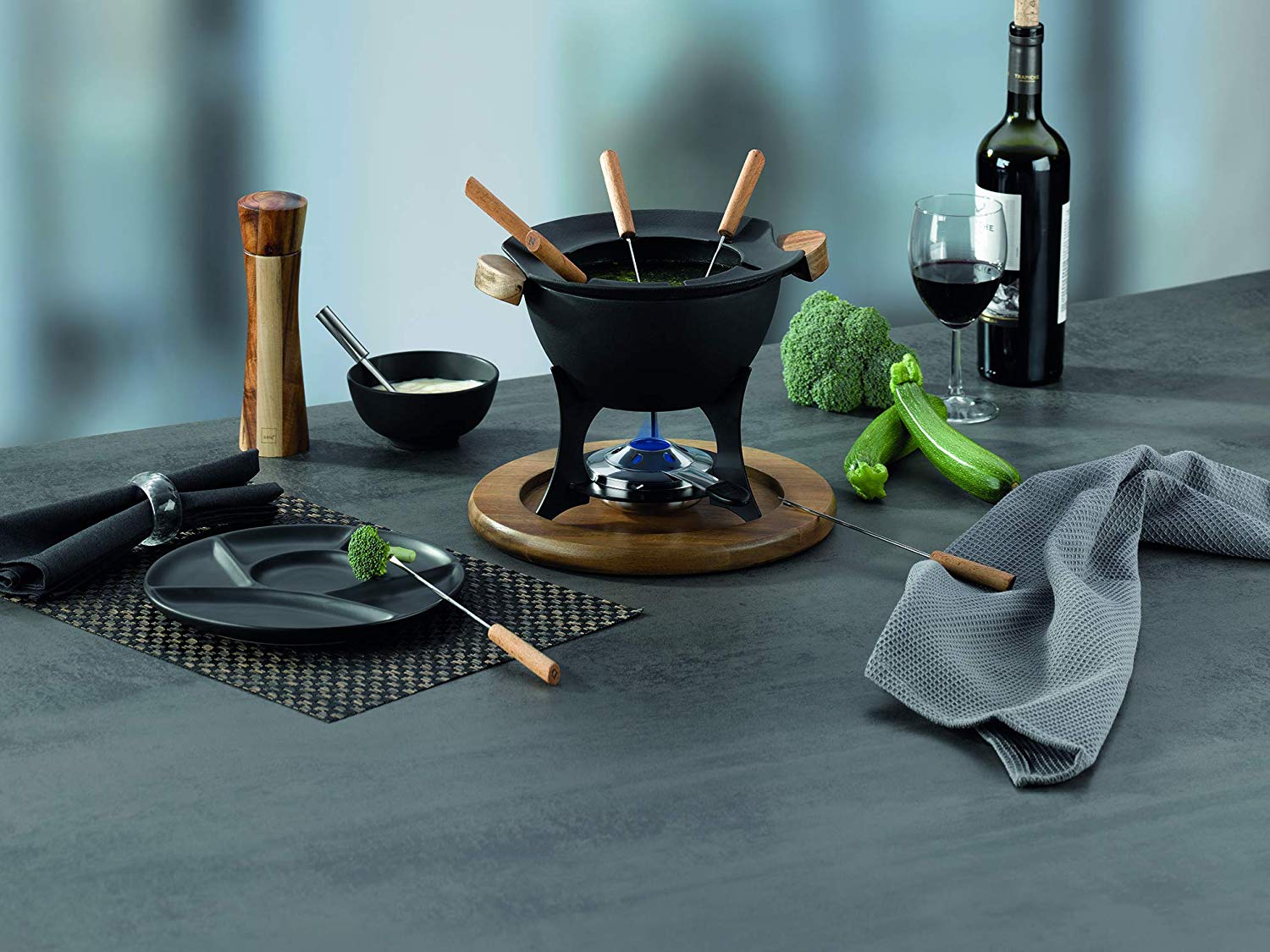kela Meat Fondue Set 11 pcs, cast Iron Fondue for 6 Persons Country, Fondue Set including Fuel Paste Holder, Forks, Fork Holder - Image 3