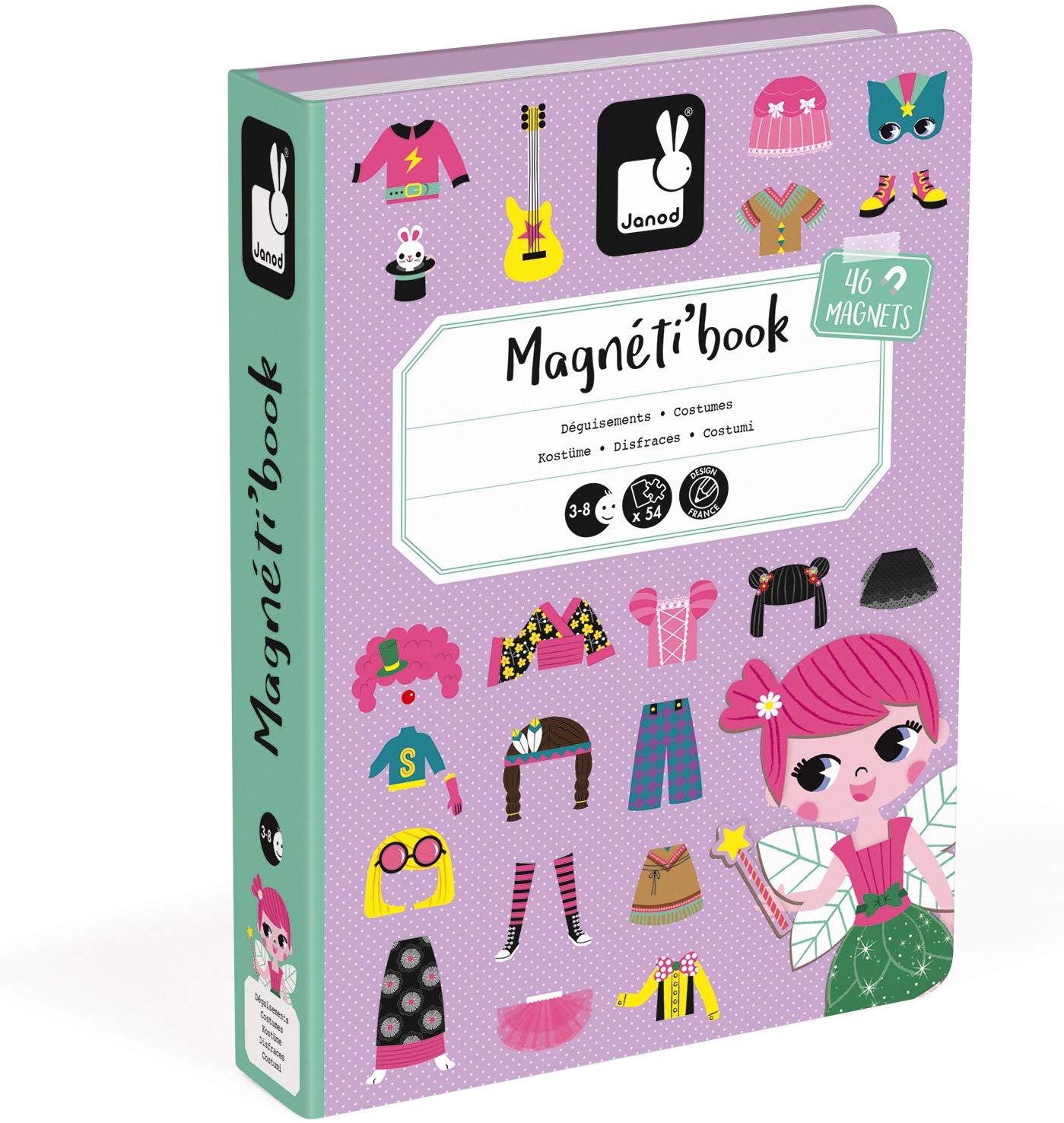Janod, Magneti'Book for Girls, Magnetic Educational Game, 46 Pieces, Fine Motor Skills and Imagination Learning, From 3 Years - Image 2