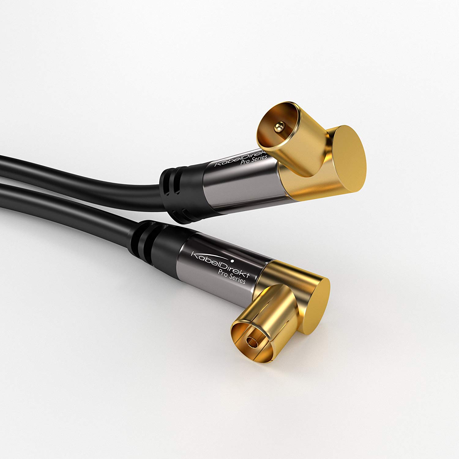 KabelDirekt, 4K TV Aerial Cable, Coaxial Cable, 90° Angled, 12.5m, Digital & Analogue - Image 2