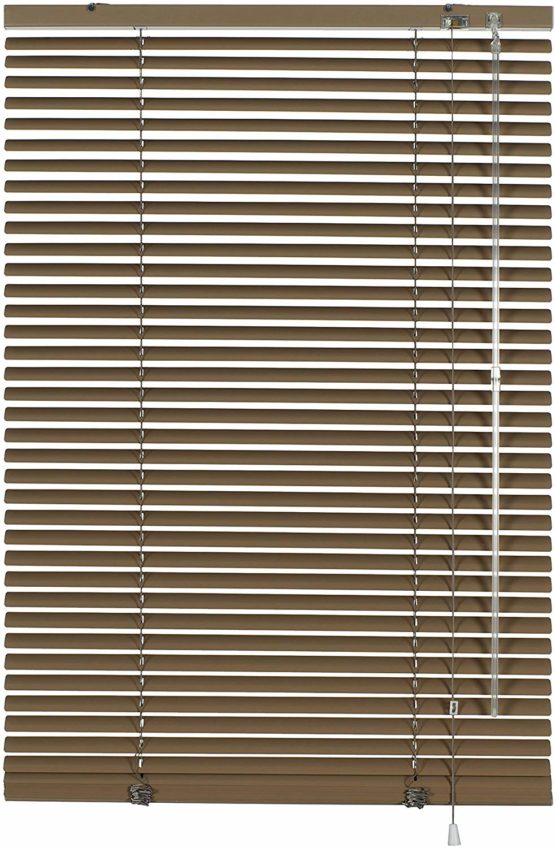 GARDINIA Aluminium Venetian Blinds, Visibility, Light and Glare Protection, Wall and Ceiling Mounting, Mounting Kit Included, Aluminium Venetian Blinds, Mocca, 60 x 175 cm (WxH)