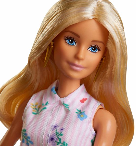 ​Barbie Fashionistas Doll with Long Blonde Hair, Wearing Shirt Dress and Accessories, for 3 to 8 Year Olds - Image 2