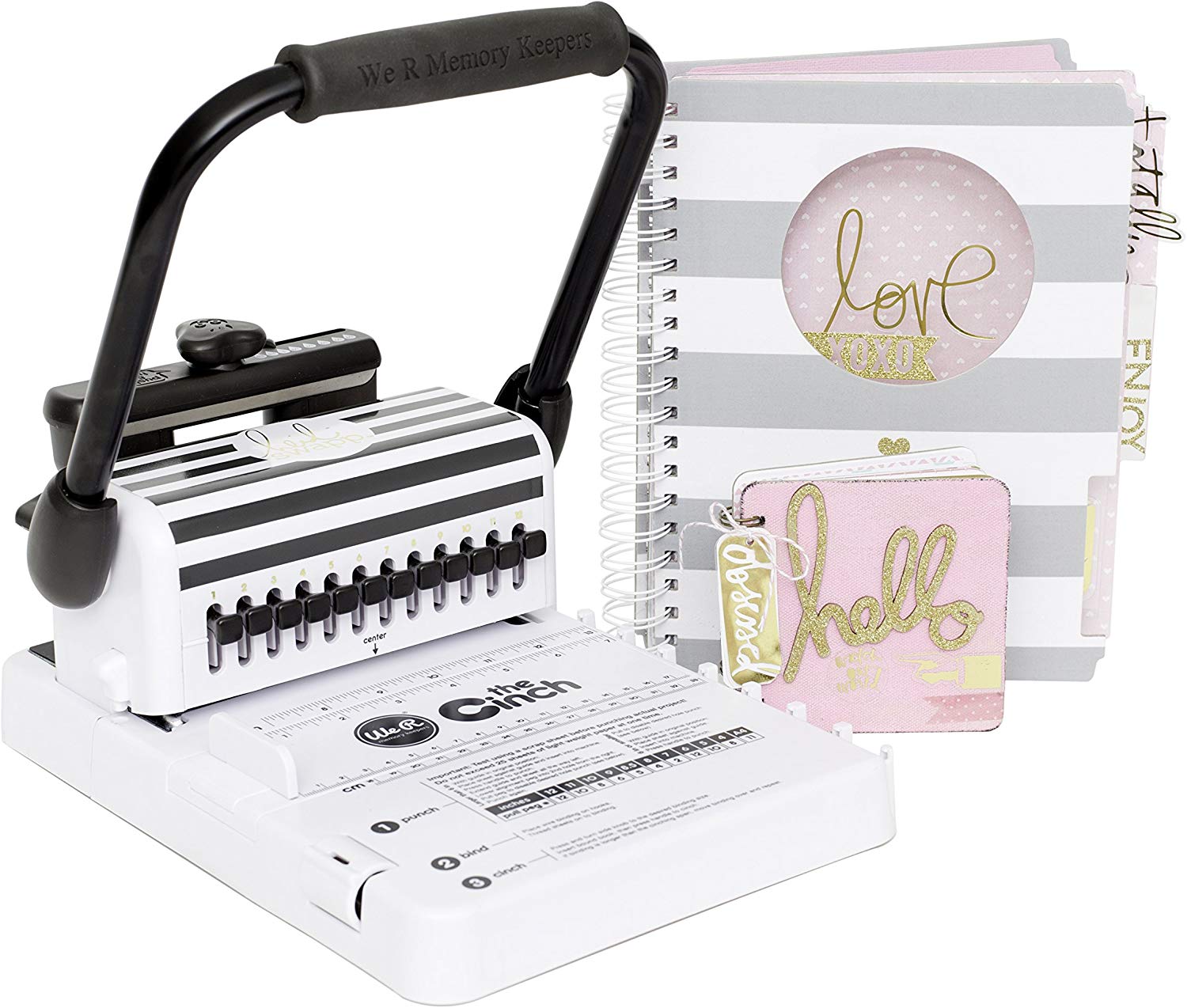 American Crafts We R Memory Keepers Cinch Book Binding Tool W/Square Holes-11.5-inch x 8-inch x 5-inch, Pink - Image 4