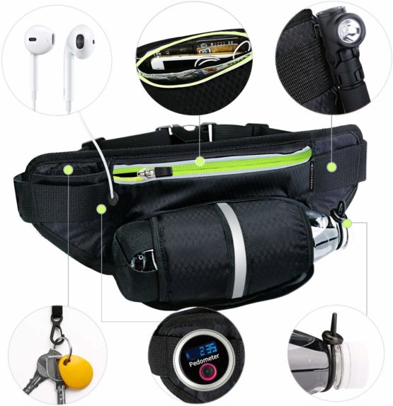 MYCARBON Running Belt with Water Bottle Holder Waterproof Bum Bag Cycling Waist Bag Jogging Belt Dog Walking Bag for Travel Holidays Camping Climbing Hiking Outdoor Fit for iPhone 7 plus Galaxy S7 Edge - Image 3