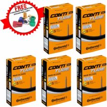 Continental Race 28 700 x 20-25c Road Bike Inner Tubes - 60mm Presta Valve (Pack of 5) - with Ano Adapters
