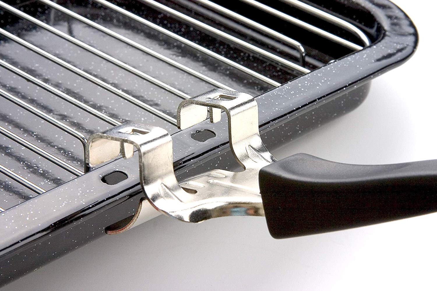 Pendeford Enamel Grill Pan and Rack, 28x22x4cm, Black - Image 4