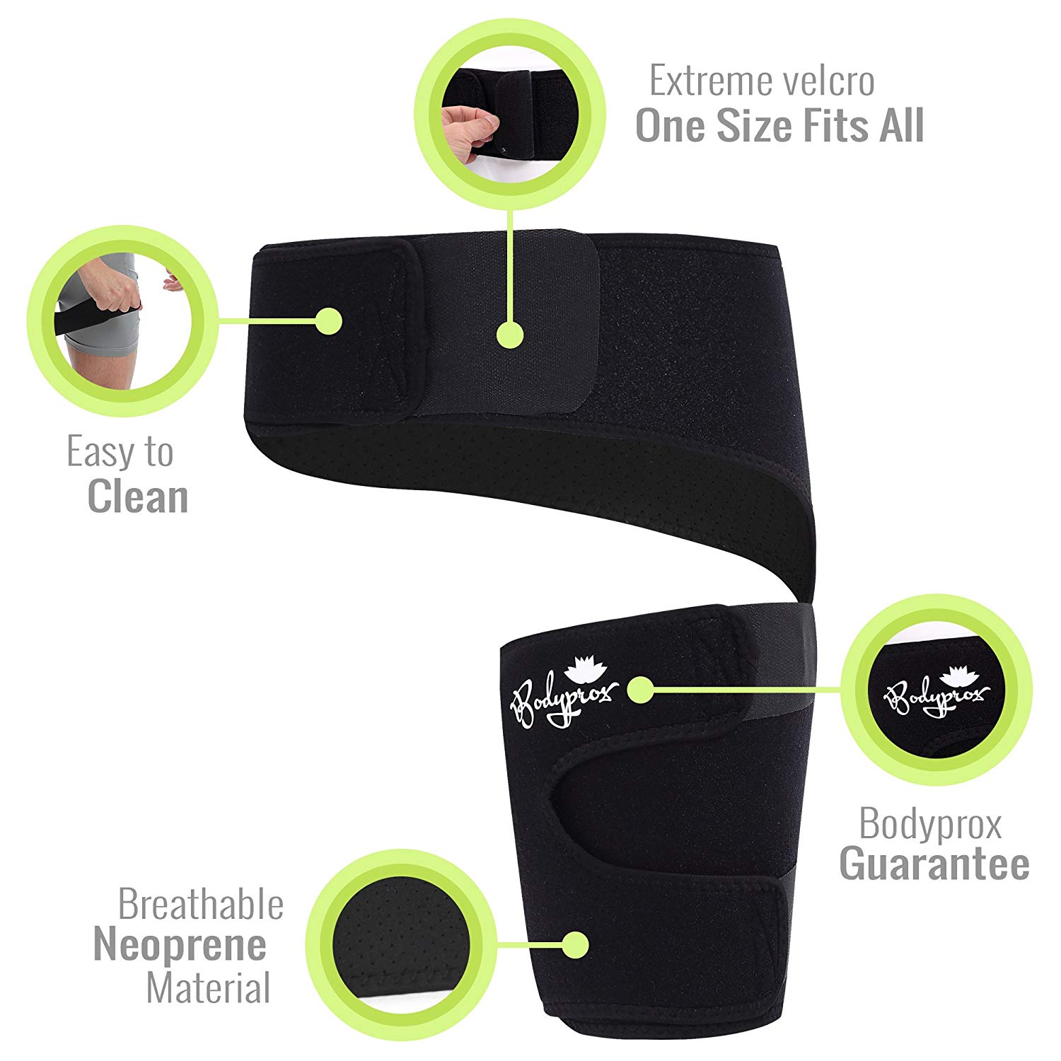 Groin Support Bandage, Adjustable Compression Wrap for Hip, Groin, Hamstring, Thigh, and Sciatic