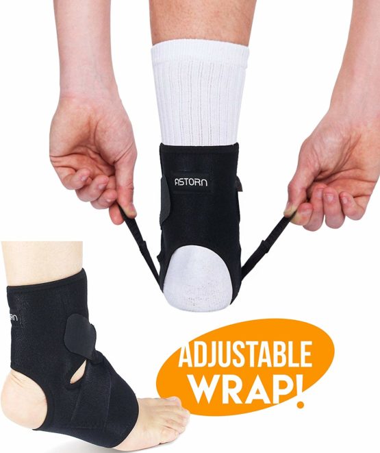 Ankle Brace & Achilles Tendon Support Sleeve Adjustable One Size Fits