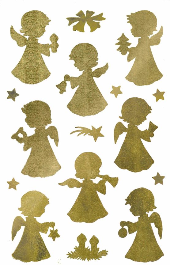 Avery Zweckform 52771 Christmas Stickers, Pack of 36 Special Material Engel Gold