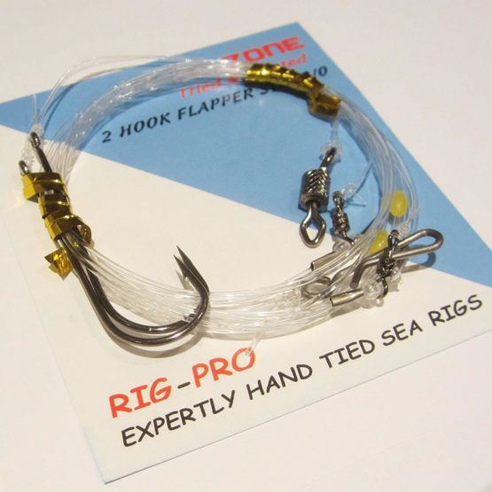 Fishzone RIG PRO SERIES - 10 Packs of Single Type Commercial Quality FLAPPER Ready Tied Rigs - Ideal for Sea and Shore Fishing (1, 2 and 3 hooks available) - Image 2
