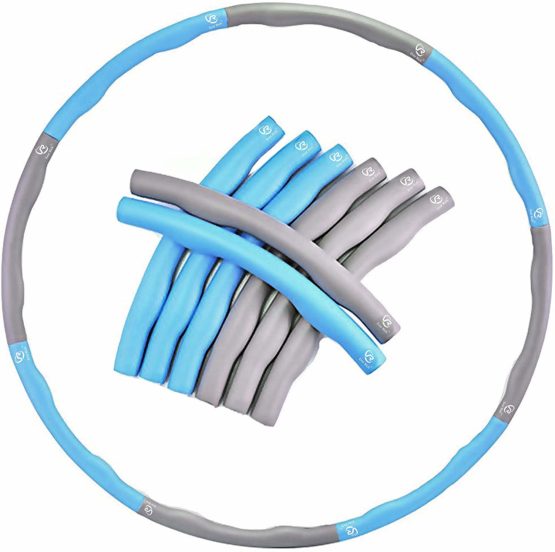 EVER RICH ® FitnessWave Weighted Fitness Exercise Hula Hoop + A Measuring Tape (3 - Blue)