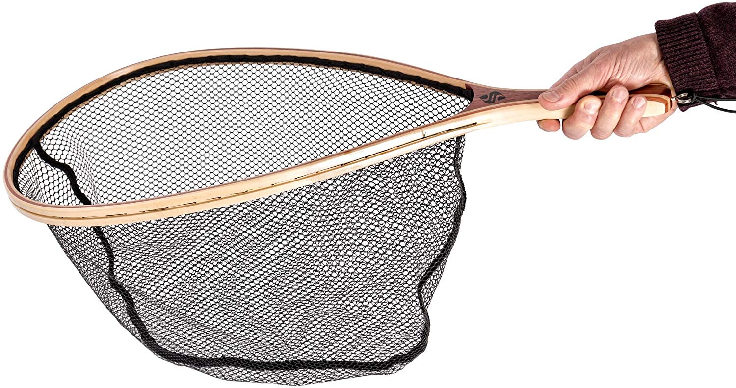 Snowbee Luxury Hand Crafted Wooden Landing Net for Trout and Game Fishing - Tan, Large - Image 2