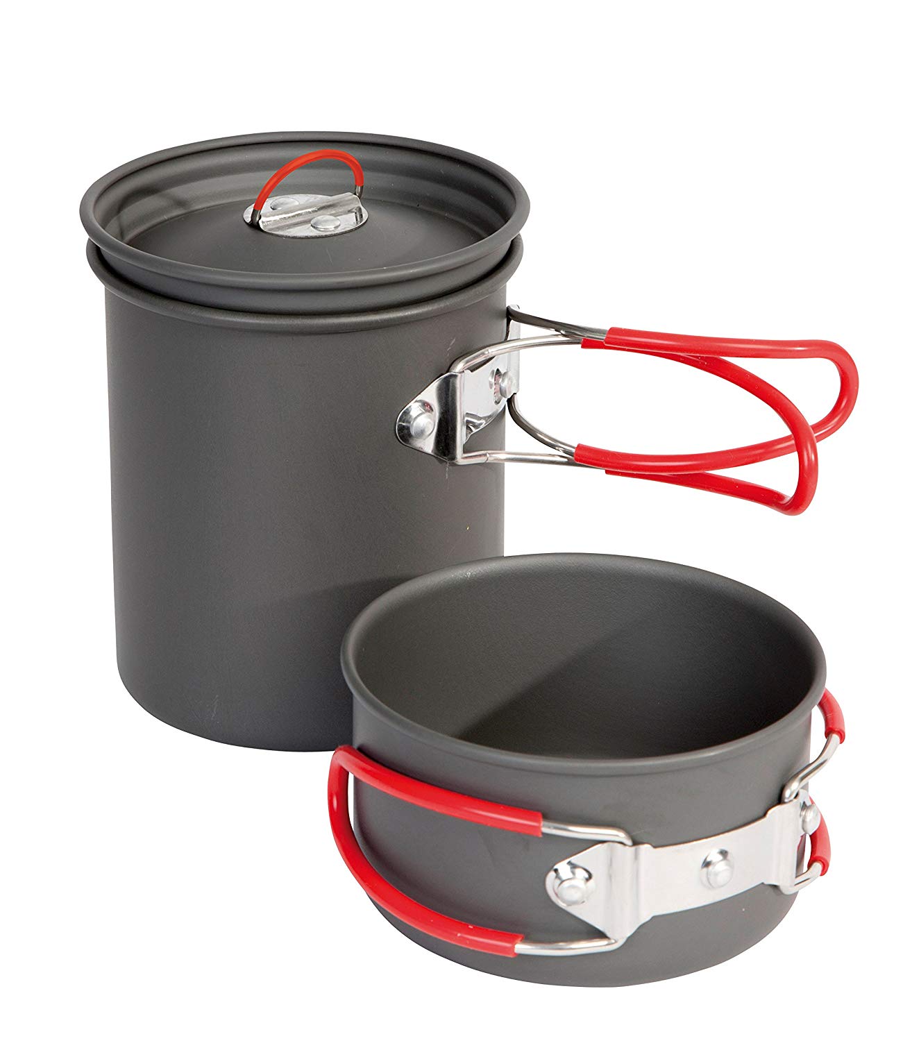 Bo-Camp - Cookware set - Explorer - 2 pieces - Hard anodized, Anthracite/Green
