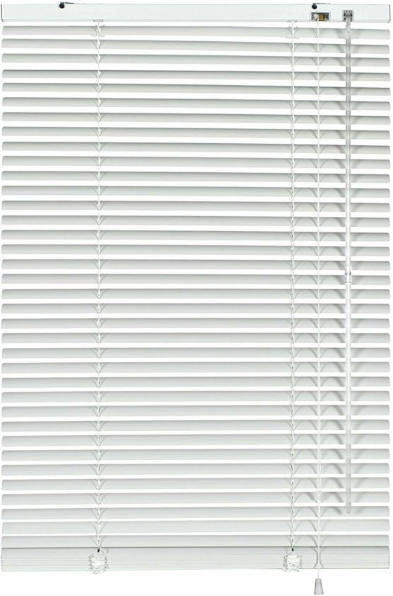 GARDINIA Aluminium Venetian Blinds, Visibility, Light and Glare Protection, Wall and Ceiling Mounting, Mounting Kit Included, Aluminium Venetian Blinds, White, 60 x 175 cm (WxH)