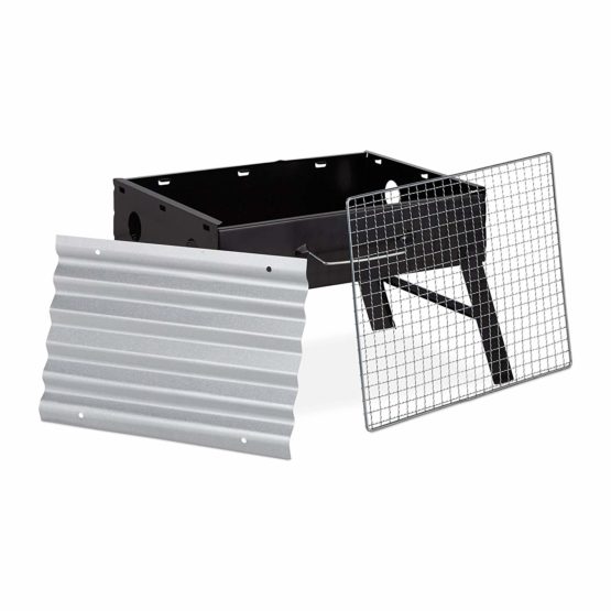 Folding Camping Barbecue Grill, Foldable BBQ for 4, Briefcase, Portable, Steel HWD: 20 x 41 x 27 cm, Black - Image 4