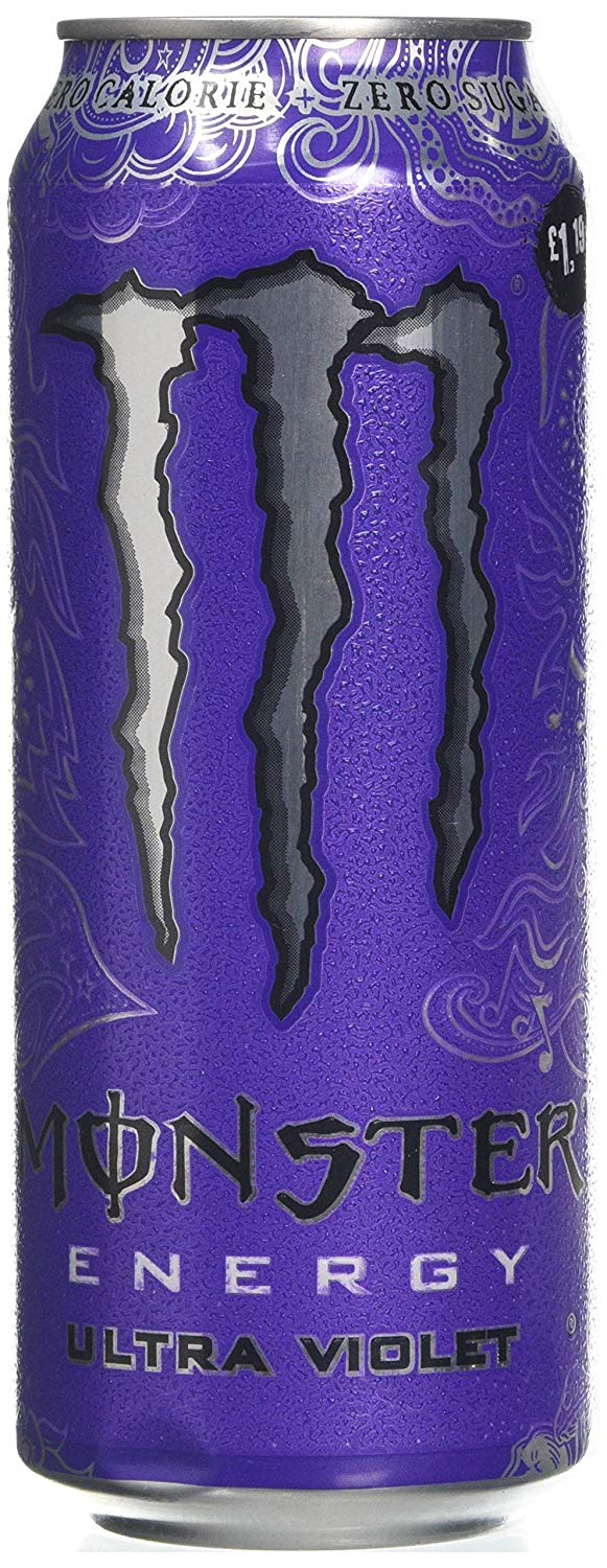 Monster Ultra Violet Energy Soft Drink, Zero Sugar and Calorie, Gluten Free (12 x 500ml Cans), purple, 500 ml (Pack of 12)
