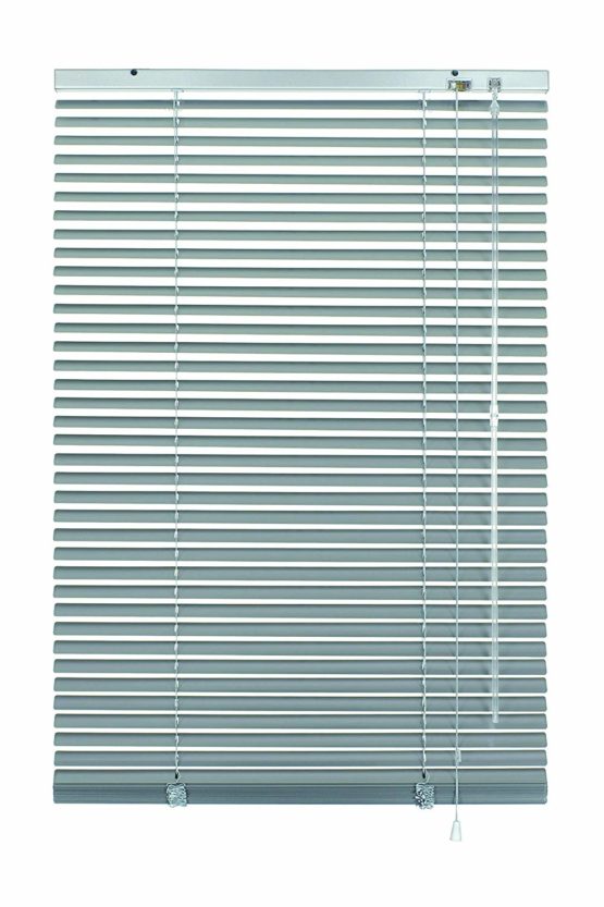 GARDINIA Aluminium Venetian Blinds, Visibility, Light and Glare Protection, Wall and Ceiling Mounting, Mounting Kit Included, Aluminium Venetian Blinds, Silver, 120 x 140 cm (WxH)
