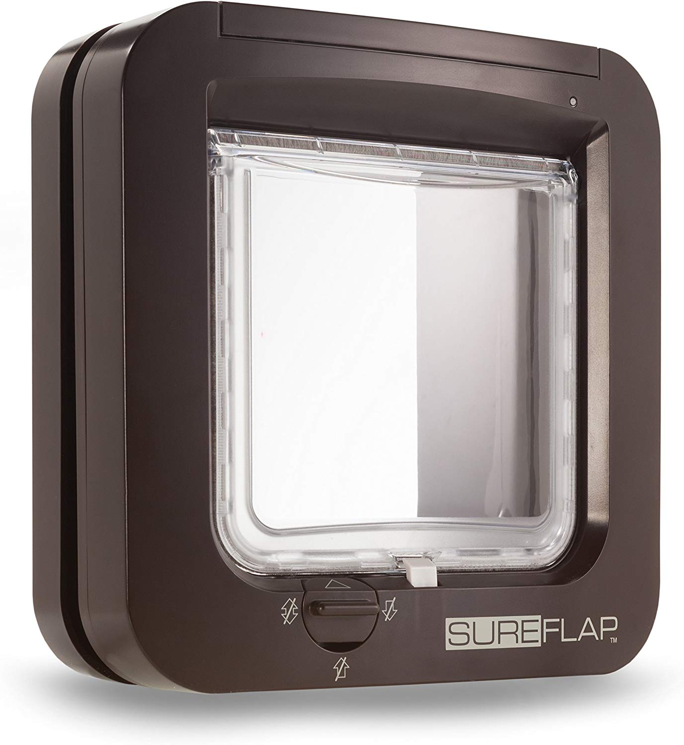 Sure Petcare SureFlap Microchip Cat Flap, RFID Collar Tags, Microchip Compatible, Install in Doors, Windows, Brown