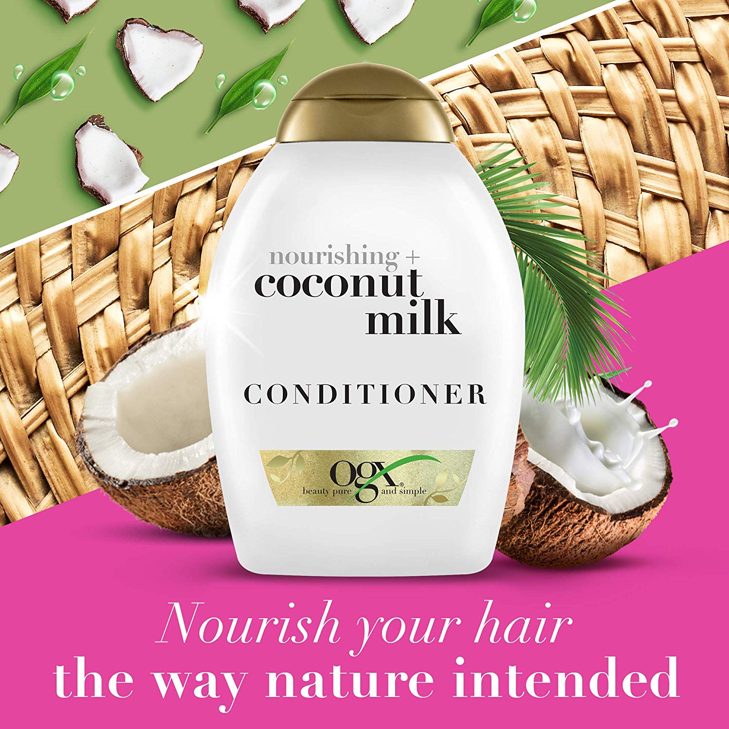 OGX Coconut Milk Conditioner for Dry Damaged Hair, 385ml - Image 3
