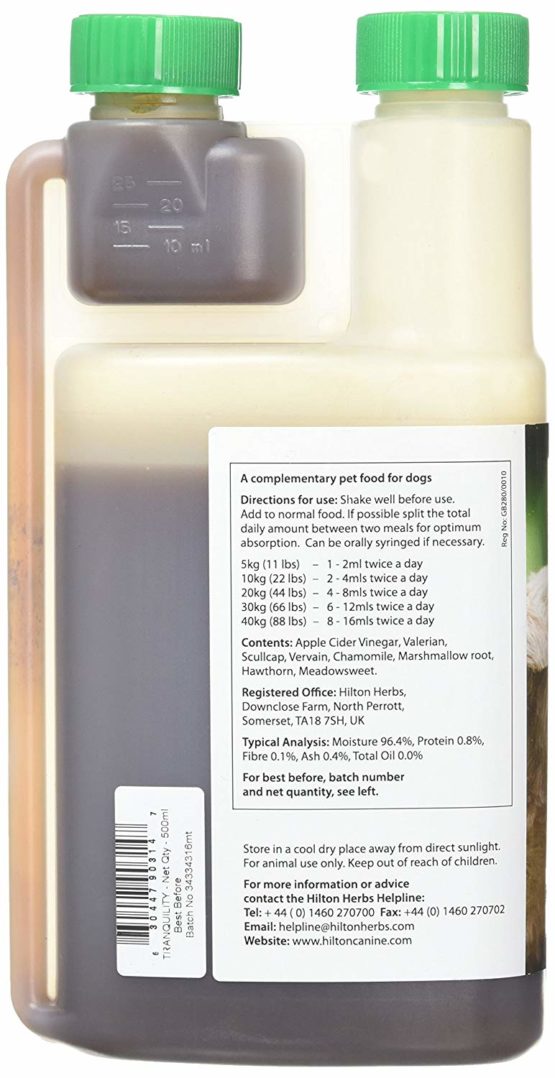 Hilton Canine Tranquility Gold Herbal Solution 500 ml - Image 2