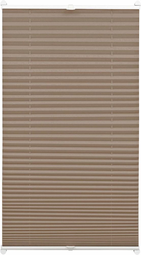 GARDINIA Pleated Blind for Clamping, Opaque Folding Blind, Mounting Kit Included, EASYFIX Pleated Blind with Two Operating Rails, Taupe, 40 x 130 cm (WxH)