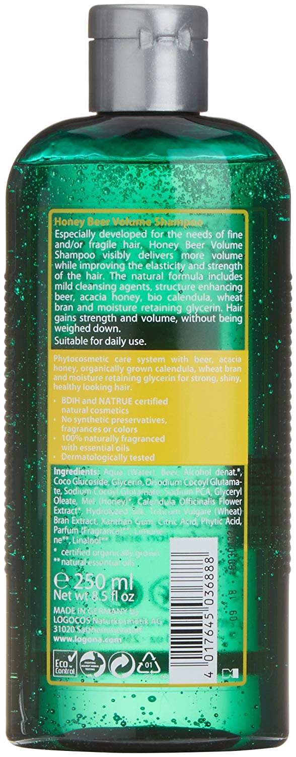Logona Volume Shampoo Honey Beer for Fine and Brittle Hair 250 ml, 250 ml (Pack of 1) - Image 2