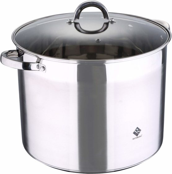 Renberg Alexander - Pot stainless steel glass lid 32x25 cm 20l suitable for induction