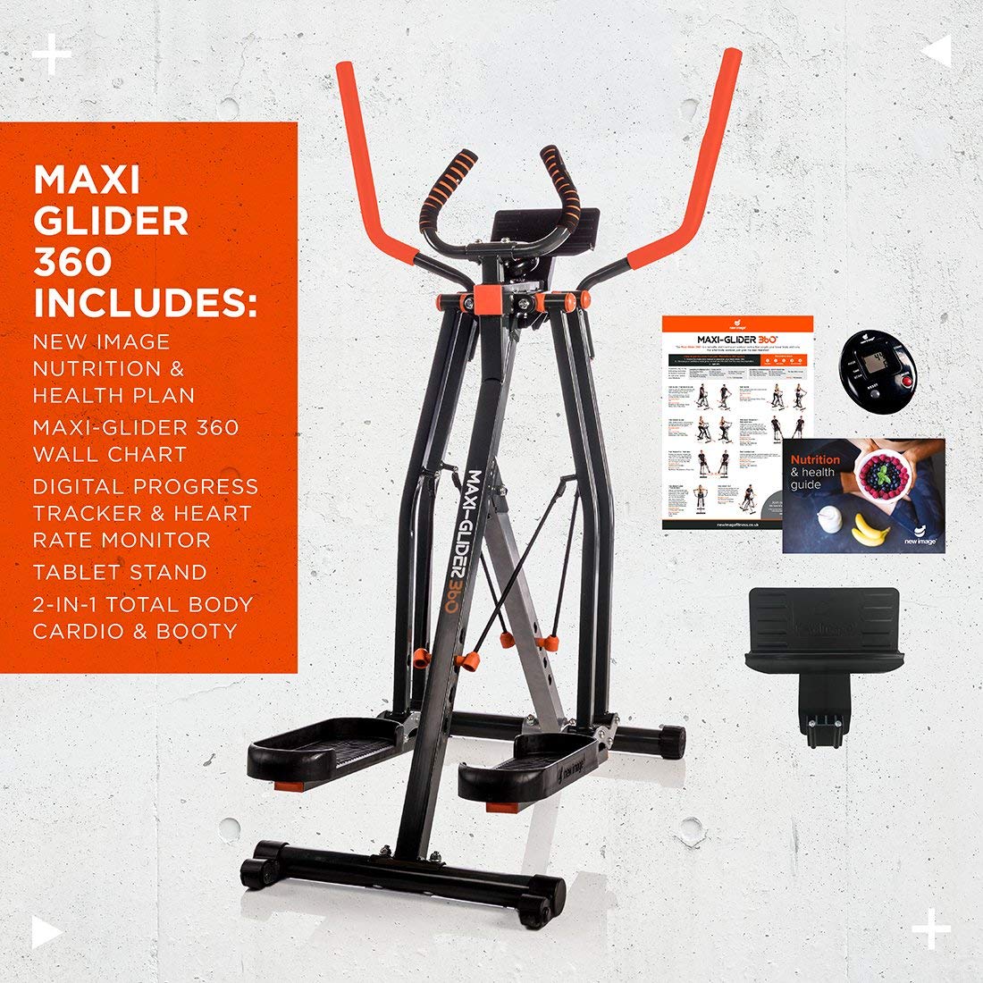 New Image Maxi-Glider 360-10-in-1 Cross Trainer, Foldable Indoor Exercise Equipment, Great For Home Cardio Workouts - Image 2