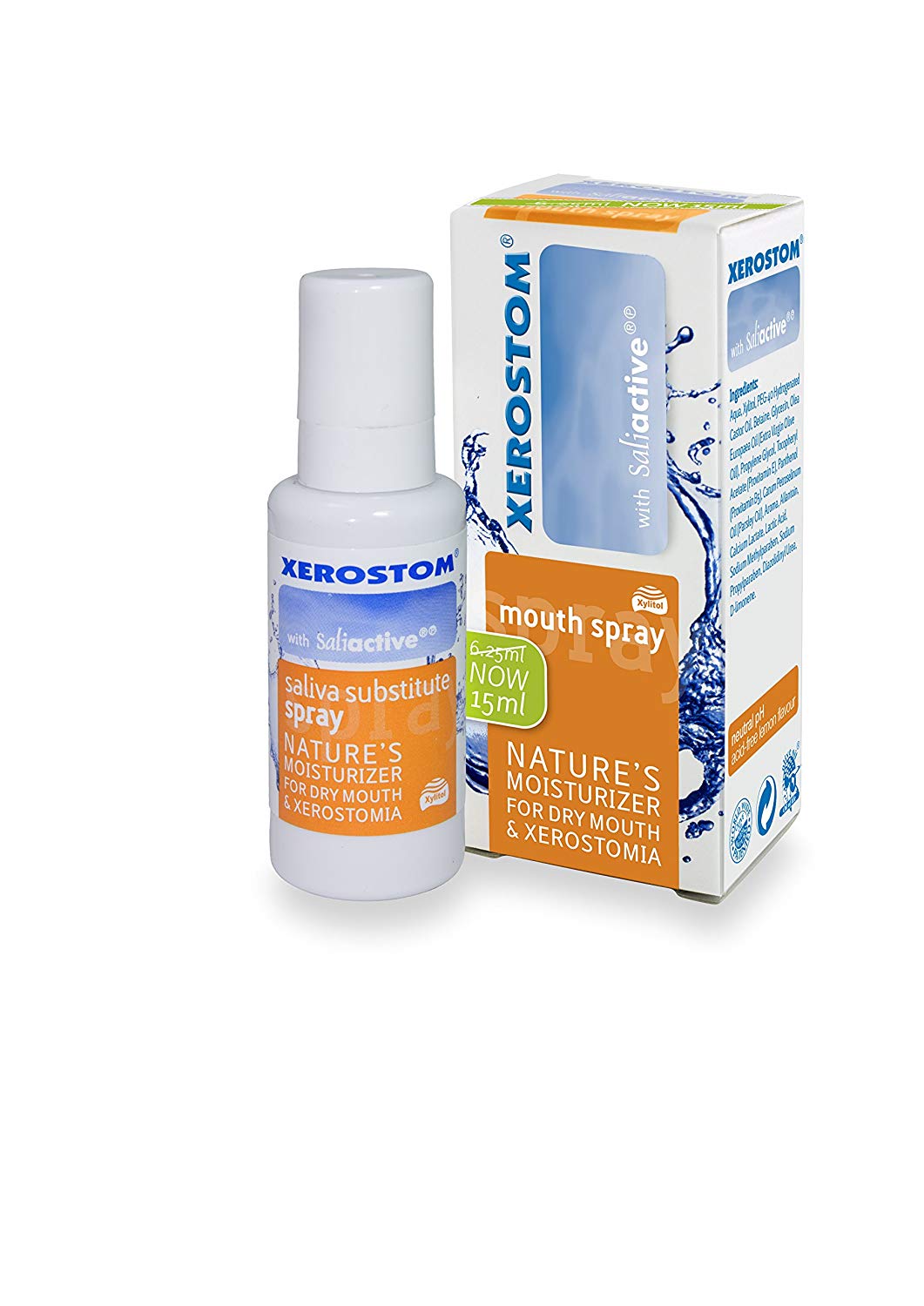 Xerostom Dry Mouth Spray - Oral Moisturiser Spray with Saliactive - Saliva Spray for Dry Mouth Spray Sugar Free Mouth Ulcers