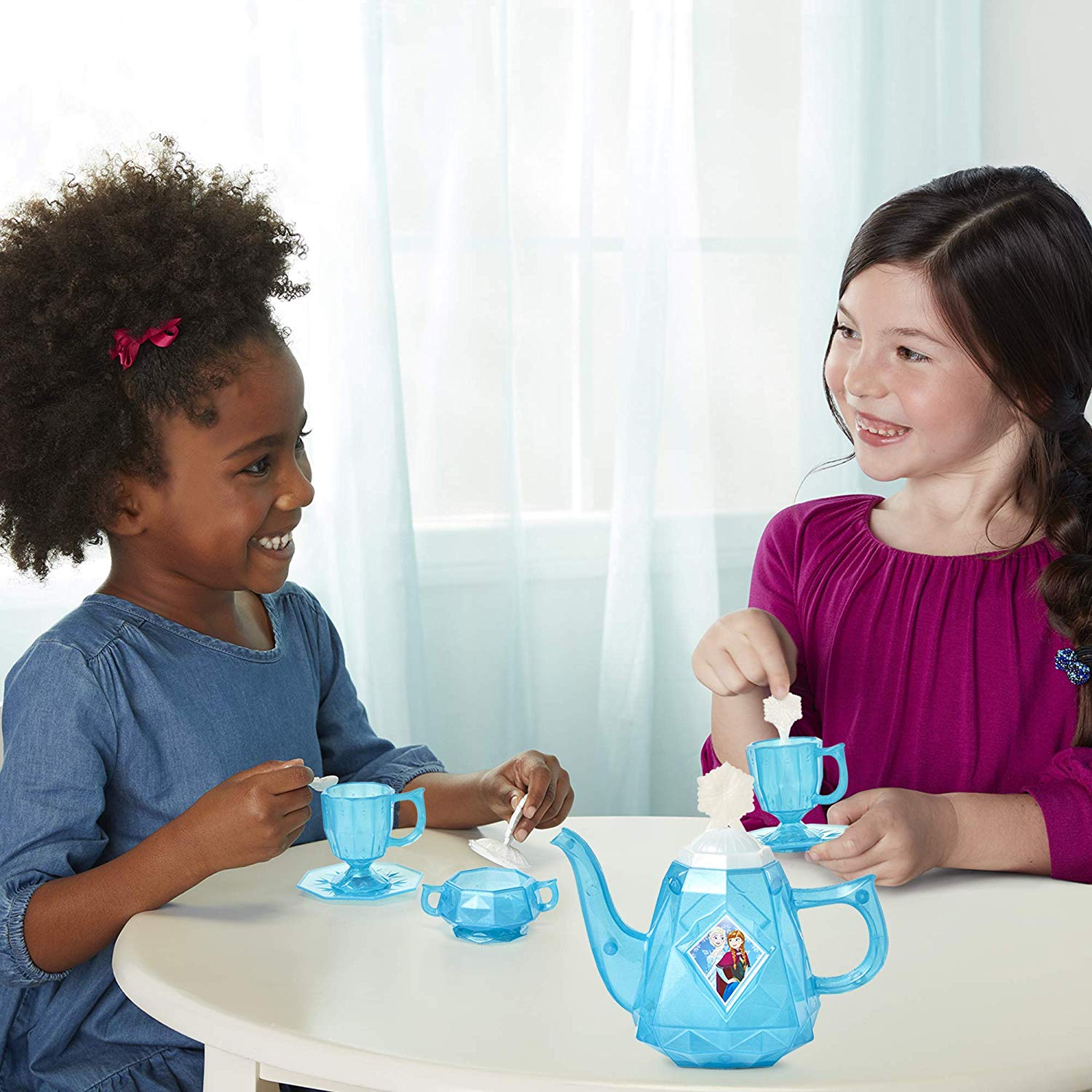 Disney Frozen Tea Set for Two, 10 Piece Role Play & Pretend Tea Time! Includes Teapot W/Lid, Sugar Bowl W/Lid, 2 Teacups - Image 4
