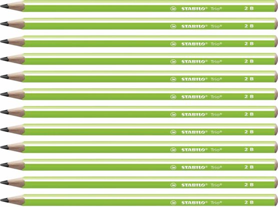 Graphite Pencil - STABILO Trio 2B Green Box of 12