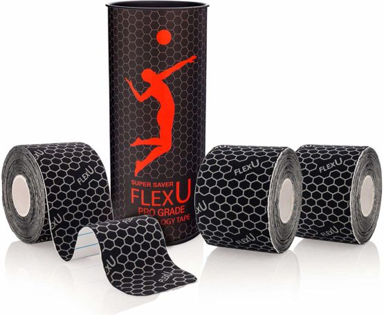 FLEXU Kinesiology Tape; Pre-Cut Bulk Pack; Advanced Strength and Flexibility Properties; Longer Lasting Therapeutic Recovery; Sports Tape